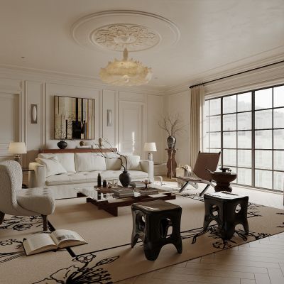 法式中古奶油客厅