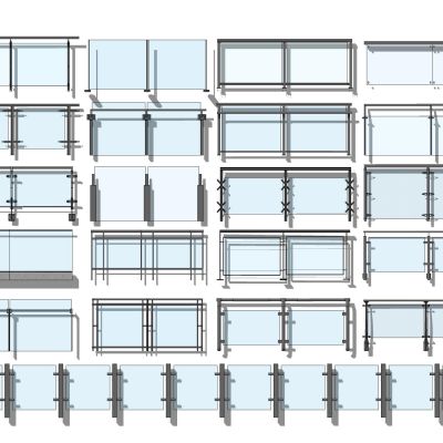 现代玻璃栏杆扶手不锈钢栏杆护栏阳台护栏围栏