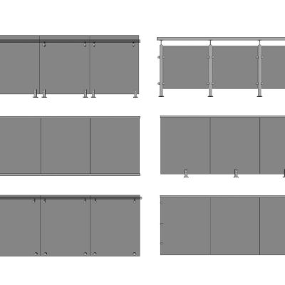 现代玻璃栏杆扶手金属不锈钢栏杆阳台护栏围栏桥护栏