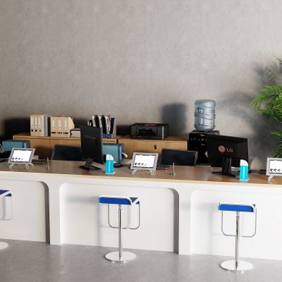 现代办公桌 办事大厅 文件柜 文件夹 饮水机 签字屏