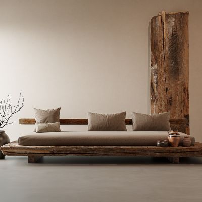 侘寂风三人沙发