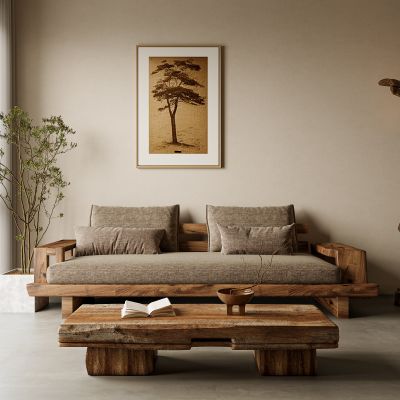 侘寂风沙发茶几组合