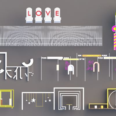 现代景观户外互动装置座椅雕塑小品组合