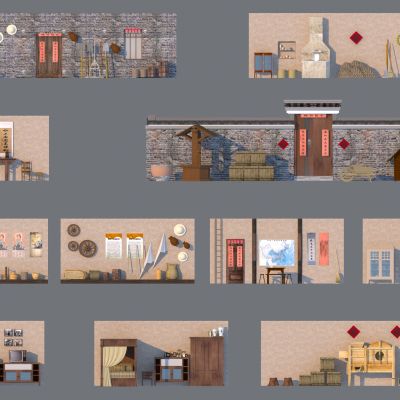 中式民俗老物件组合