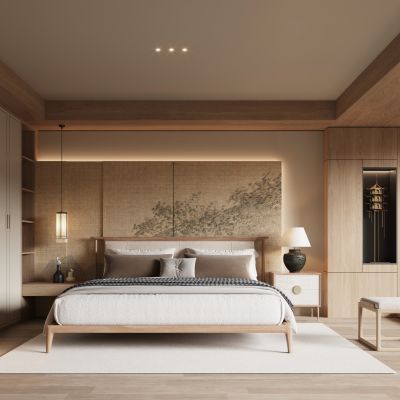 新中式宋式风卧室3D模型