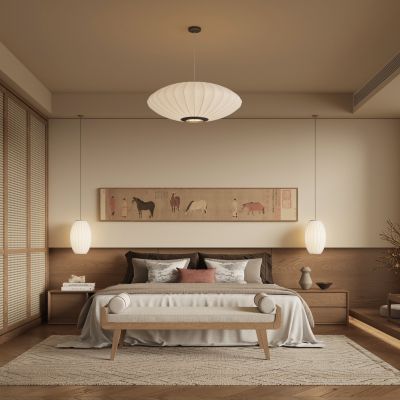 新中式宋式风卧室3D模型