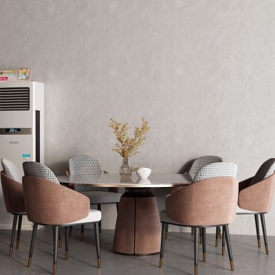 现代餐桌 圆桌 空调 落地空调