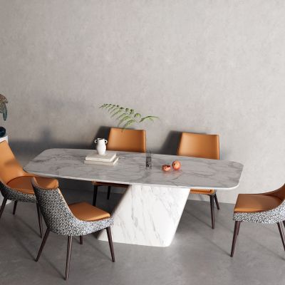 后现代大理石餐桌 雕塑