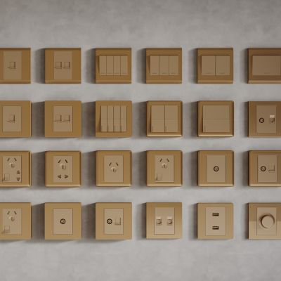 现代金属开关插座