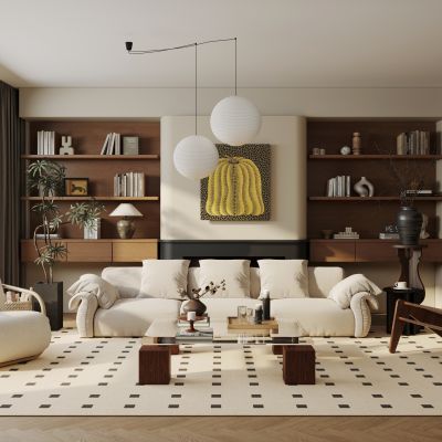 现代中古风客厅