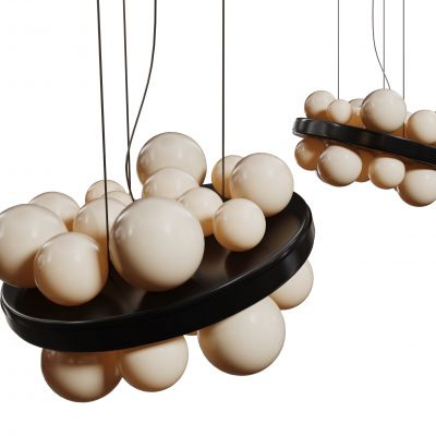 现代球形吊灯 玻璃球吊灯 轻奢吊灯 金属吊灯 吊灯组合3D模型
