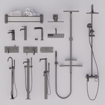 现代水龙头金属水龙头洗手台花洒卫浴用品五金构件喷头毛巾