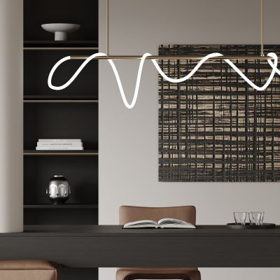 现代吊灯 轻奢吊灯 金属吊灯 长条吊灯 书籍 装饰画