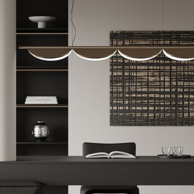 现代吊灯 轻奢吊灯 金属吊灯 长条吊灯 书籍 装饰画