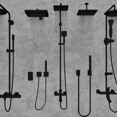 现代水龙头金属水龙头花洒淋浴组合卫浴用品五金构件
