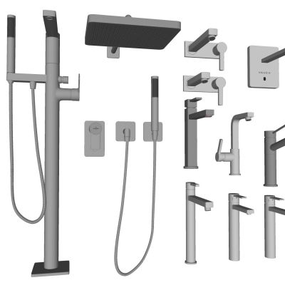 现代水龙头不锈钢水龙头龙头开关卫浴用品喷头花洒