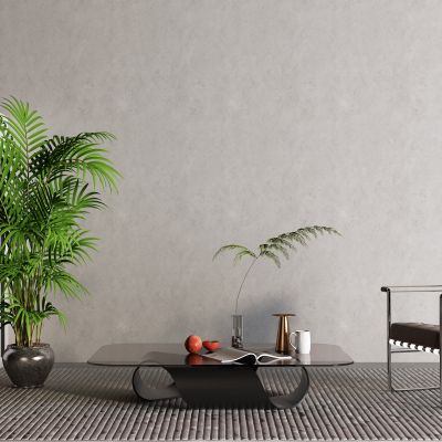 后现代茶几 落地空调 盆栽