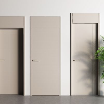 现代通顶门 平开门 盆栽