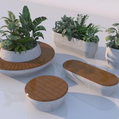 现代树池座凳景观座椅 花坛花箱