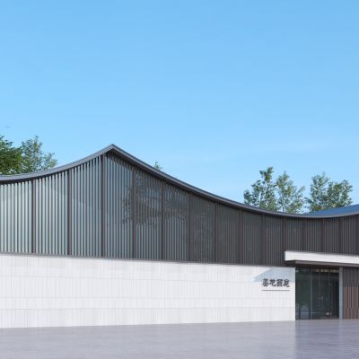 新中式展览馆单体建筑3D模型