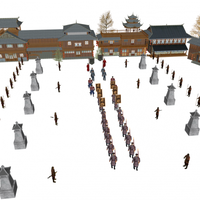 古代士兵古建组合