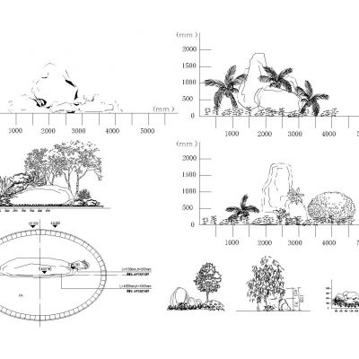 园林景观立面图CADcad施工图