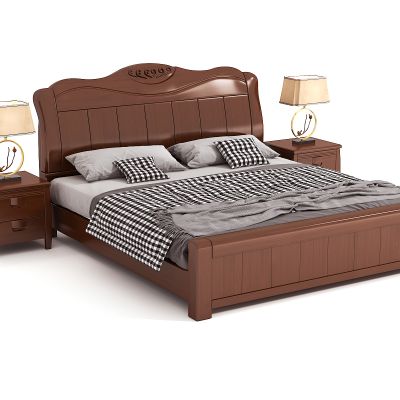 现代中式实木床