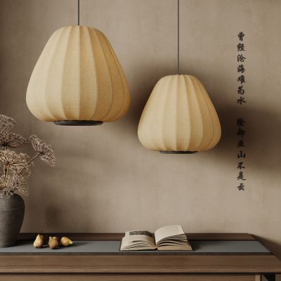 侘寂风吊灯 中古风吊灯 中式灯笼 纸质吊灯 布艺吊灯