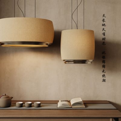 侘寂风吊灯 中古风吊灯 中式灯笼 纸质吊灯 布艺吊灯