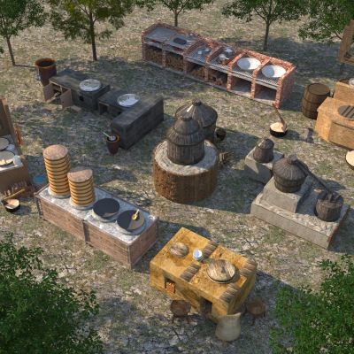 新中式农村土灶台组合