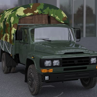 80年代国产经典东风军用卡车140汽车3D模型