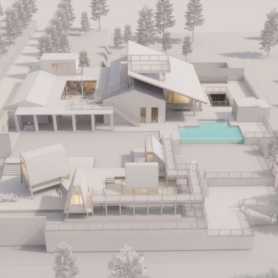 现代民宿改造与营地3D模型