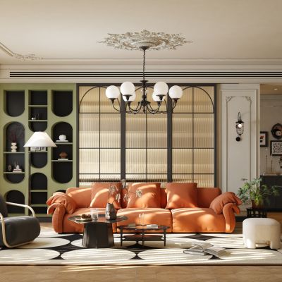  法式沙发茶几组合