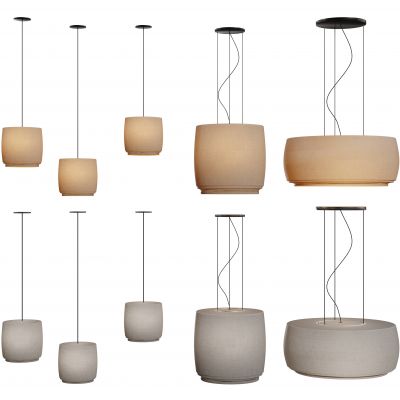 侘寂风吊灯 中古风吊灯 中式灯笼 布艺吊灯