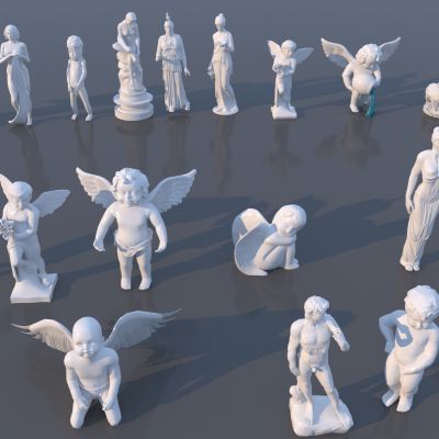 欧式石膏雕像 雕塑组合3D模型