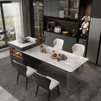 现代餐厅岛台餐桌椅