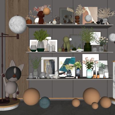 现代装饰摆件组合人物雕塑工艺品花瓶书籍陈设品装饰画