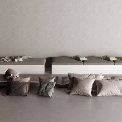 现代飘窗垫 抱枕3D模型