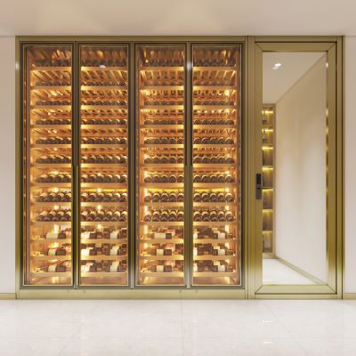 不锈钢实木红酒窖冷藏室恒温室恒温柜展示柜冷藏柜红酒酒窖