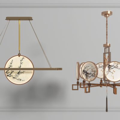新中式餐厅吊灯组合