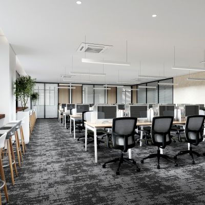 现代公司办公室员工办公区