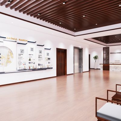 新中式办公前台接待大厅