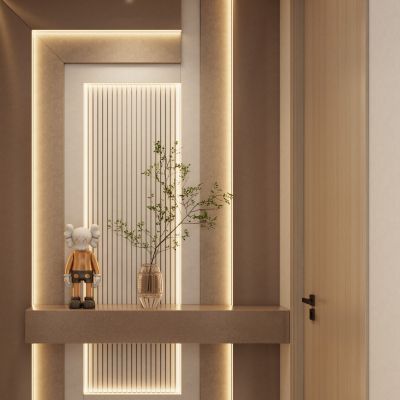 北欧 轻奢 奶油 原木风 斯卡帕叠级 走廊 端景 玄关