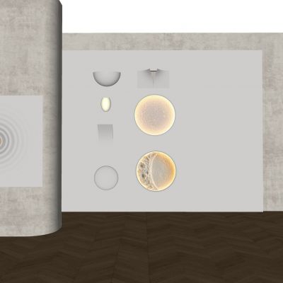 水波纹石膏灯 石膏壁灯 石膏月球灯 翻页造型石膏灯 装饰壁灯