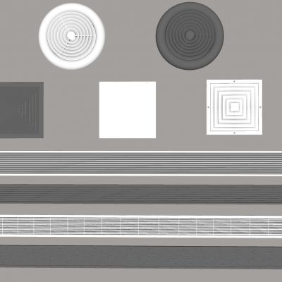 现代空调出风口 排风口 极窄出风口 圆形方形 出风口