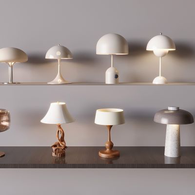 现代奶油风台灯组合 创意台灯 艺术台灯 卧室台灯 书桌台灯