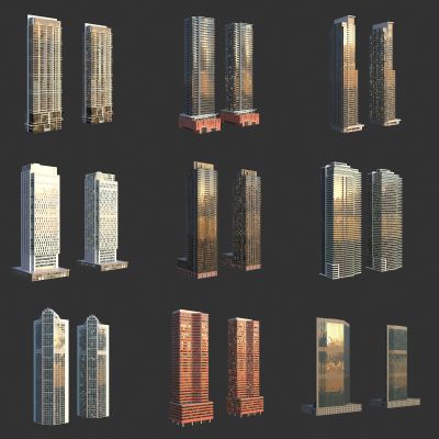 夜景建筑 夜景楼 商业写字楼 办公楼