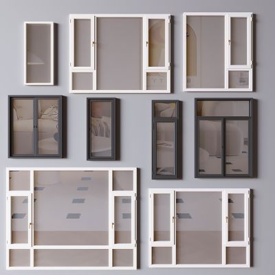 现代平开窗 阳台平开窗 断桥铝平开窗