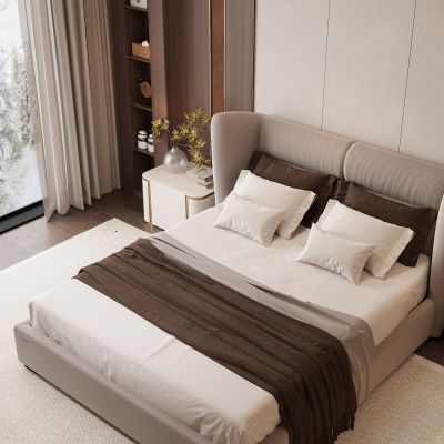 现代家居卧室 双人床 主卧 饰品摆件