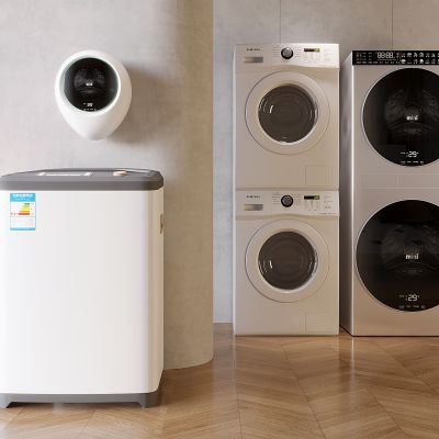 现代智能洗衣机 滚筒洗衣机 直筒立式洗衣机 壁挂洗衣机
